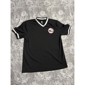 Philadelphia 76ers NBA Black Jersey V-Neck Short Sleeve Mens Size Large